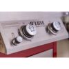 2-Burner Propane Gas Grill, Red – Stainless Steel, 28,000 BTUs, Compact Design