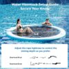 Round Inflatable Floating Dock, Sunchill Float Ring, Hammock Tanning Pool with 4in Woven Fabric, Manual Pump for 1-2 Min Quick Inflate/Deflate, Fits 2-8, Ideal for Lakes, Pools, Oceans