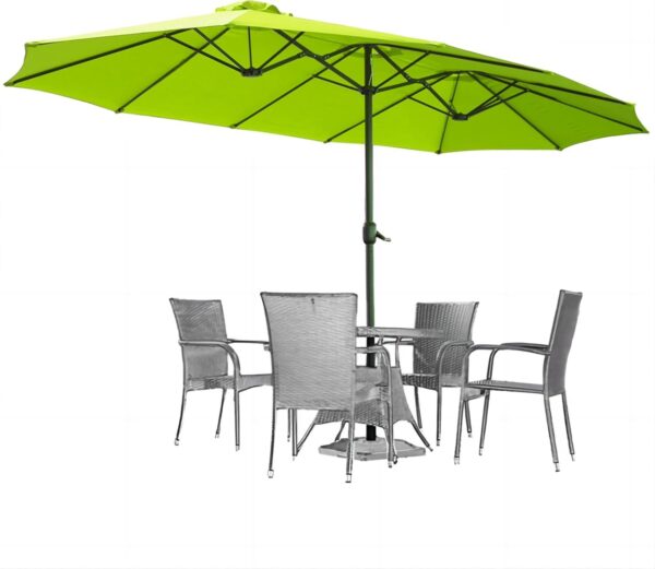 a424aea6e9aa45a49a422f1f36b7abb7 15ft Patio Umbrella with Solar Lights, Large Double Umbrella Outdoor, Rectangle 180”x106” Umbrellas with 156 PCS LED Lights and Crank Handle for Backyard Deck Pool Shade in Black(1.9′′ Pole)