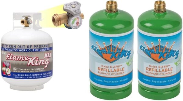 Pound Steel Propane Tank Cylinder with OPD Valve and Built-in Gauge, 20 lb Vertical-Flame King