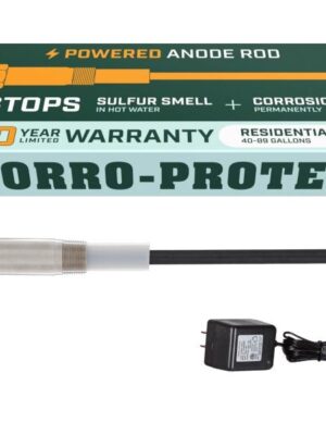 Corro-Protec Powered Anode Rod for Water Heater, Stops Corrosion and Reduces Limescale, Electrical Anode Rod Made of Titanium