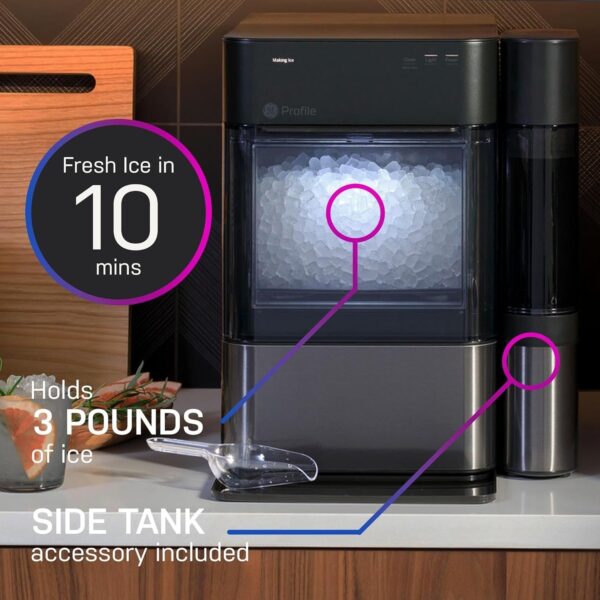 GE Profile Opal 2.0, pellet ice maker with WiFi and smart connectivity, chewable and breakable countertop ice maker, 38 pounds 24 hours