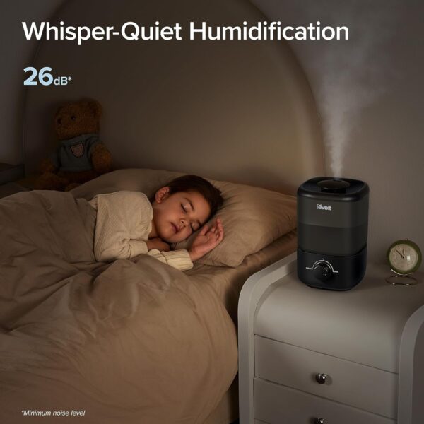 Humidifiers for Bedroom Baby, Sprout Evaporative with Dual Filters for Air & Water, Separate Sensor, Adjustable No Blue Nightlight, Auto Dry, Smart Control & Alexa, Auto Mode, 3.8L Tank for 36H