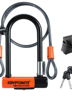 Kryptonite Evolution Mini-7 Bike U-Lock with Cable, Heavy Duty Anti-Theft Bicycle U Lock