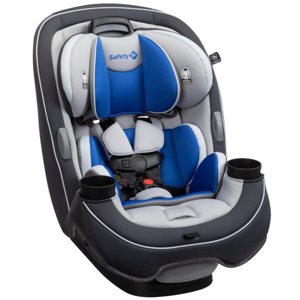 Grow and Go All-in-One Slim Convertible Car Seat, Rear Facing, 5-40 lbs, Forward Facing (30–65 lbs), High Back Booster Seat 40-100 pounds, Aqua Pop