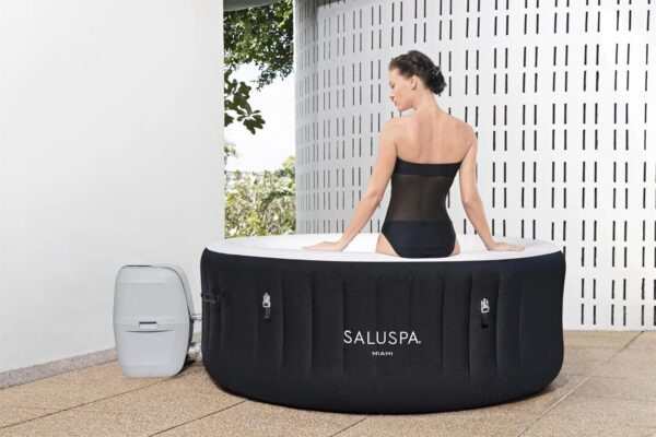 a5a94af08c1b4944b2253a9249f3ae15 Inflatable Hot Tub Spa (71′′ x 26′′) | Portable Hot Tub with 2 Covers (1 Energy-Efficient Thermal Cover and 1 Standard Cover) | Fits Up to 2-4 Persons | Black