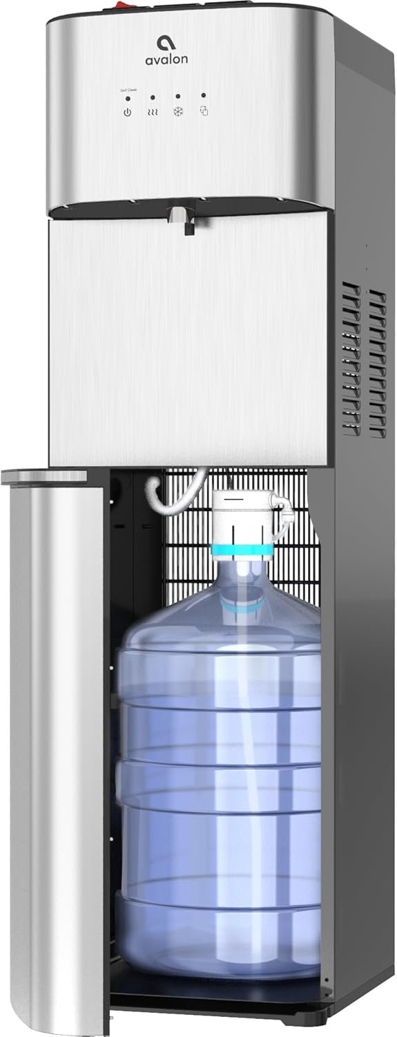 Limited Edition Self Cleaning Water Cooler Water Dispenser – 3 Temperature Settings – Hot, Cold & Room Water, Durable Stainless Steel Construction, Bottom Loading – UL Listed-Avalon
