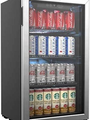 hOmeLabs Beverage Refrigerator and Cooler – 120 Can Mini Fridge