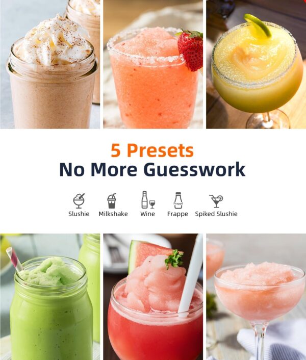 Slushie Machine – Professional Frozen Drink Maker No Ice Needed- 70 oz Slushy Machine for Home with LED Display – One-Touch Reservation & 6 Pre-set Programs for Frozen Margaritas, Frappés & Ice Cream