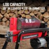PowerSmart Electric Log Splitter 7-Ton – Efficient Wood Splitter with 3500 Motor Speed, 15 Amp, Horizontal Full Beam Design and Steel Wedge for Firewood & Kindling Cutting