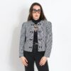 Black white wool blazer