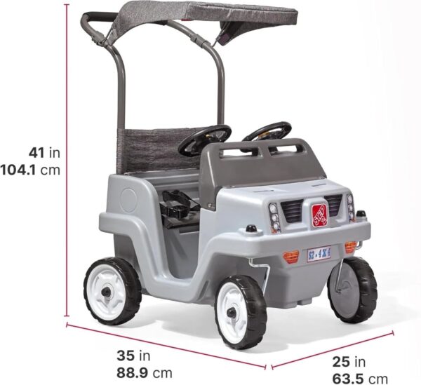 a67bec9339bc4162a14a994357d10c48 Step2 Side-by-Side Push Around SUV, Kids Push Car, 2 Seats, Stroller Substitute, Includes Seat Belts & Horns, Made of Durable Plastic, Max Weight 100 lbs., For Toddlers 1.5-5 Years Old, Blue