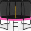 JUMPZYLLA Trampoline 8FT 10FT 12FT 14FT 15FT 16FT Trampoline with Enclosure – Recreational Trampolines with Ladder and AntiRust Coating, ASTM Approval Outdoor Trampoline for Kids