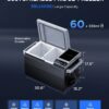 Car Refrigerator, 40 Qt(38L) Portable Refrigerator, Electric Cooler with Ice Maker, Dual Zone WIFI APP Control(-13°C~50°C), 12/24V DC/AC For Camping, Travel, Fishing, Outdoor, Truck