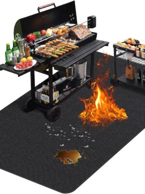 90×52 Inch Under Grill Mat for Outdoor Grill, Fireproof & Waterproof