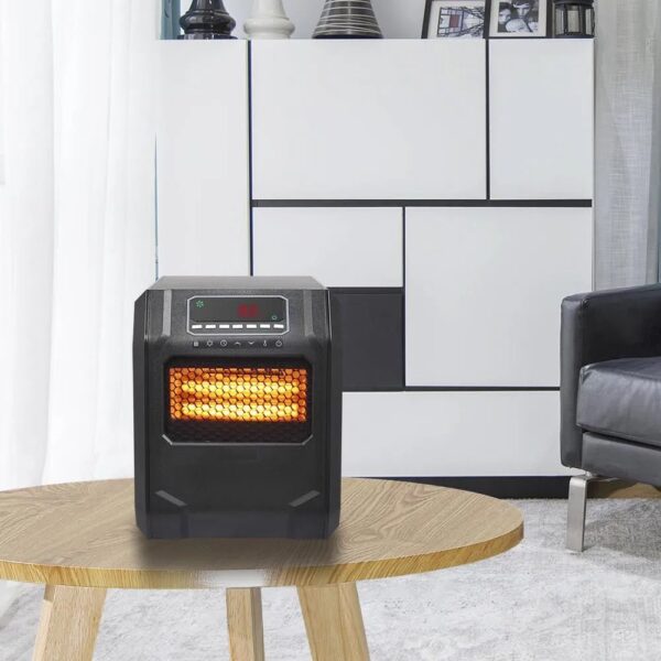 a6c1beeba1cd4eb7a168c90318a1b376 Portable Space Heater, 750W/1500W Small Infrared Heater w/ Remote, LED Display, 3 WorModes, Safe Electric Heater for Home Office Bedroom with Overheat Protection, 11.58′′ x 9.72′′ x 12′′, Q6153