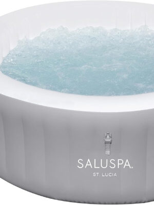 Bestway SaluSpa Miami EnergySense AirJet Inflatable Hot Tub Spa (71′′ x 26′′) | Portable Hot Tub with 2 Covers (1 Energy-Efficient Thermal Cover and 1 Standard Cover) | Fits Up to 2-4 Persons | Black