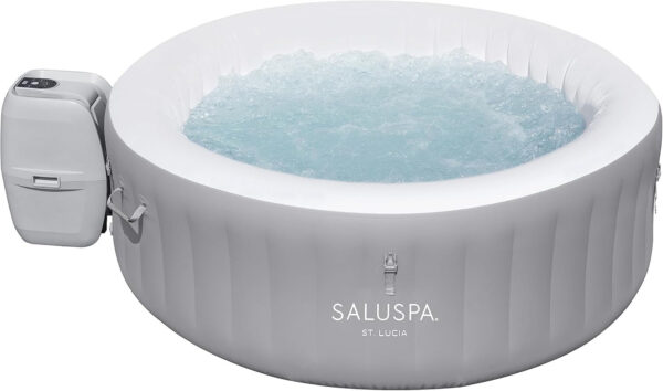 Bestway SaluSpa Miami EnergySense AirJet Inflatable Hot Tub Spa (71′′ x 26′′) | Portable Hot Tub with 2 Covers (1 Energy-Efficient Thermal Cover and 1 Standard Cover) | Fits Up to 2-4 Persons | Black
