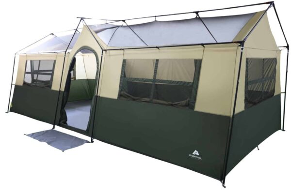 a6ef27b8c33346d9ac802859eea1ac99 Hazel Creek 12 Person Cabin Tent, 3 Rooms, Green