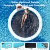 Round Inflatable Floating Dock, Sunchill Float Ring, Hammock Tanning Pool with 4in Woven Fabric, Manual Pump for 1-2 Min Quick Inflate/Deflate, Fits 2-8, Ideal for Lakes, Pools, Oceans
