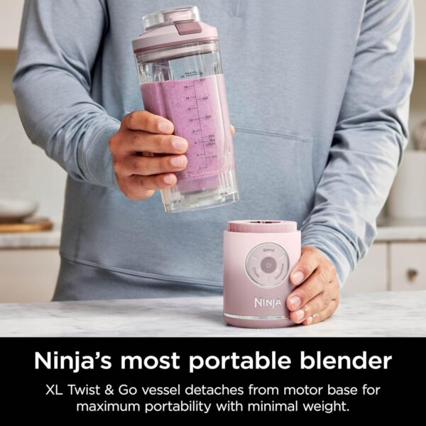 Ninja Blast Max, Portable Blender + Twist & Go, Personal Blender, Ninja Blender, Smoothie, Blend, Ice Crush, 3 Programs, Cordless, 22oz removable Vessel, Dishwasher Safe, Leakproof, Sea Glass, BC251MT