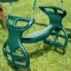 Gorilla Playsets 04-0037-G Dual Ride Glider Back-to-Back Tandem Swing, Green, Green Plastic Coated Chains, Multi-Child Swing