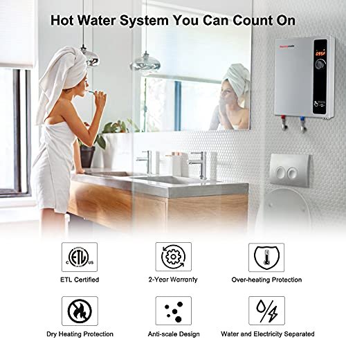 a78af54824b54ac599ce24e005e1c374 Electric Tankless Water Heater, 11kW at 240 Volt, On Demand Instant Hot Water Heater