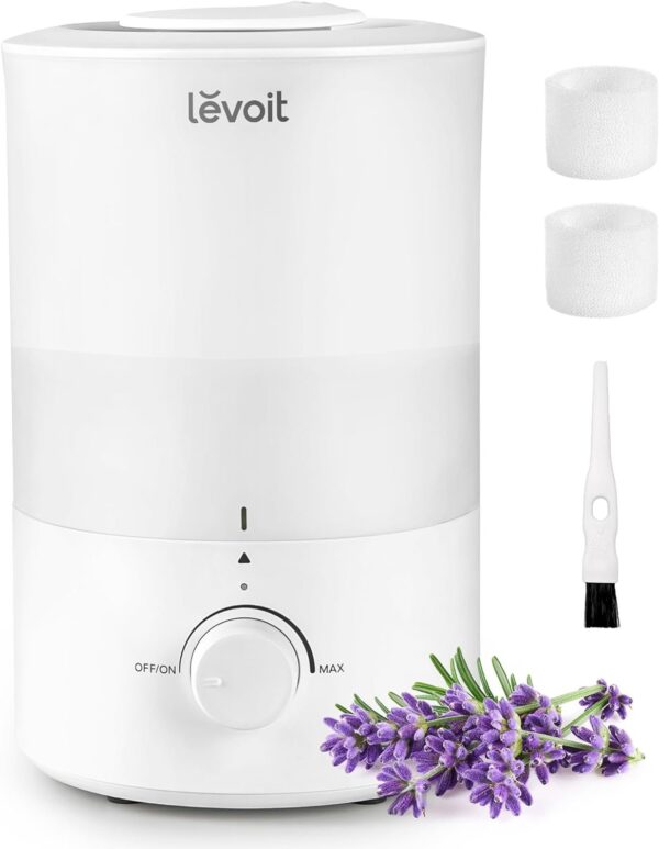 Humidifiers for Bedroom Baby, Sprout Evaporative with Dual Filters for Air & Water, Separate Sensor, Adjustable No Blue Nightlight, Auto Dry, Smart Control & Alexa, Auto Mode, 3.8L Tank for 36H