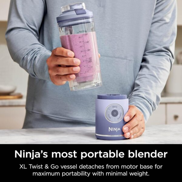 Ninja Blast Max, Portable Blender + Twist & Go, Personal Blender, Ninja Blender, Smoothie, Blend, Ice Crush, 3 Programs, Cordless, 22oz removable Vessel, Dishwasher Safe, Leakproof, Sea Glass, BC251MT