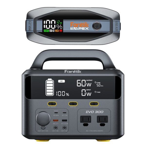 T8 APEX Jump Starter Standard Package and EVO 300 Portable Power Station