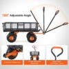 Garden Dump Cart, Heavy Duty Garden Wagon Yard Dump Wagon with Removable Sides, Convert to Flatbed, Utility Liner, 10in All Terrain Wheels