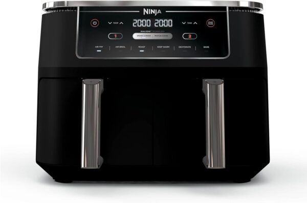 a98fbd7248004799aa06d45ba9e649d3 DZ401 Foodi 10 Quart 6-in-1 DualZone XL 2-Basket Air Fryer with 2 Independent Frying Baskets, Match Cook & Smart Finish to Roast, Broil, Dehydrate for Quick, Easy Family-Sized Meals, Grey