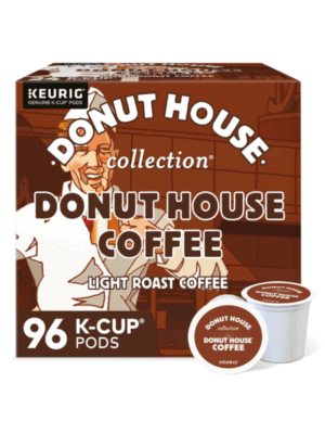 Donut House Collection Donut House Coffee Single-Serve K-Cup Pods, Light Roast Coffee, 96 Count (4 Packs of 24)