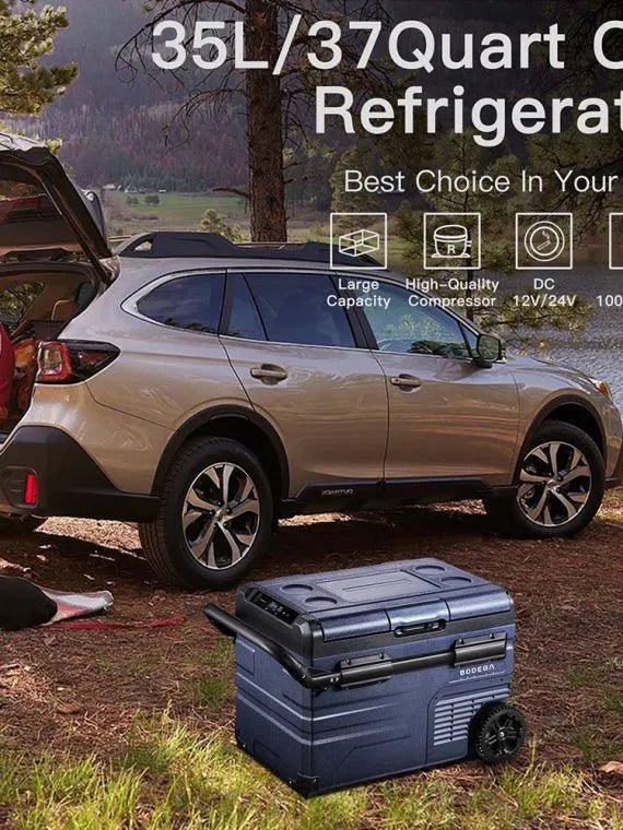 a9d3c5c82e8947e5888f93bc76134d32 12 Volt 37 Qt. Portable Car Refrigerator, Car Freezer for Outdoor, Camping, Travel, RV,APP Control