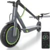 Electric Scooter – 8.5′′ Solid Tires, 350W Motor, Up to 19 MPH and 21-23 Miles Long-Range Portable Foldable Commuting Scooter for Adults with Double Braking System and App