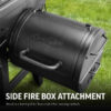 Griller Portable Charcoal Grill and Side Fire Box 17-in W Black Barrel Charcoal Grill