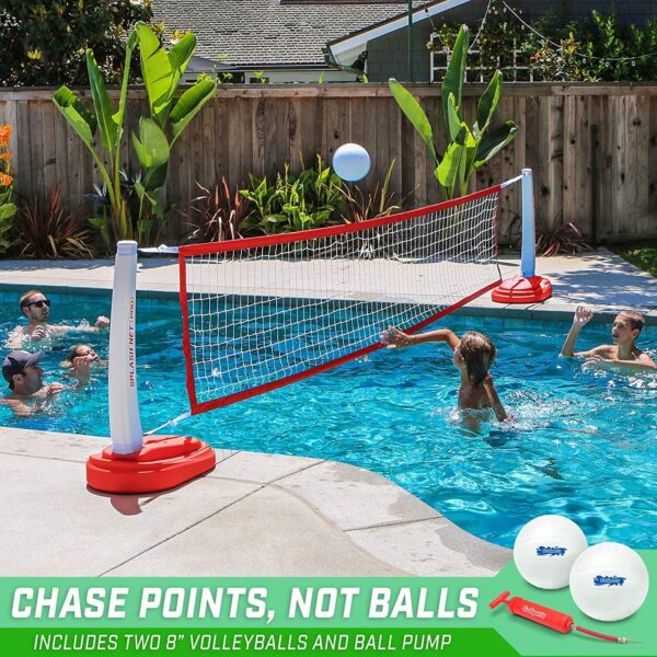 Volleyball Net Includes 2 Water Volleyballs and Pump