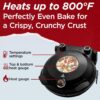Electric Pizza Oven with Ceramic Stone, Viewing Window, Adjustable Heat Control, Timer and 1200W Baking Power, DIY Homemade Pizzeria, Large 12” Pie Capacity (Black)