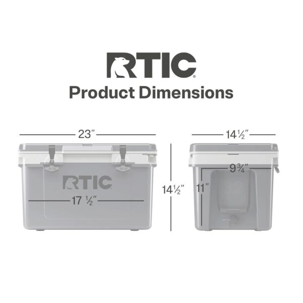 32 QT Ultra-Light Hard-Sided Ice Chest Cooler, Dark Grey And Cool Grey, Fits 48 Cans