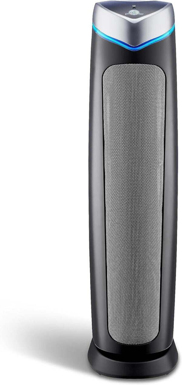 GermGuardian 5-In-1 HEPA Air Purifier for Home, Large Rooms Up To 915 Sq. Ft. with HEPA Pet Air Filter, UV-C Light & Odor Reduction, AC5250PT, 28′′ Tower, Black