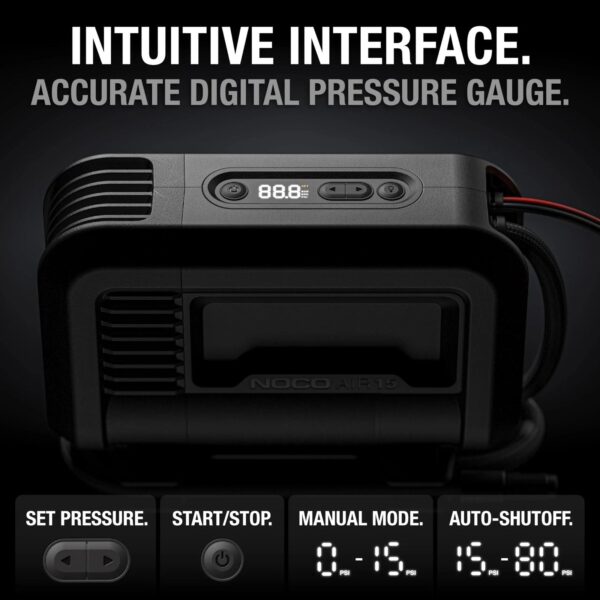 ab07d4fe2e664ebc99165a8ae2c62e64 UltraFast 15A Tire Inflator, 12V Portable Air Compressor Pump, Rated at 80 PSI, Inflates Tires from 0-40 PSI in 2.9 Minutes with a Digital Gauge, Smart Pressure and Auto-Shutoff