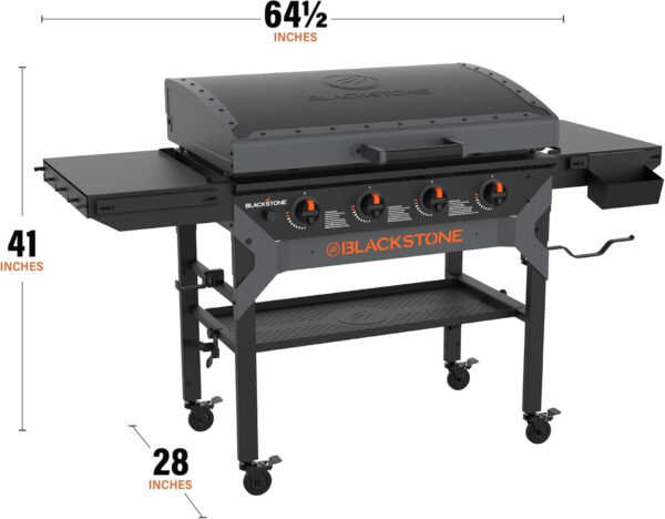 Blackstone 2310 Iron-Forged 36′′ Omnivore Griddle – Premium Powder-Coated Steel with Reinforced Hood, Black Finish
