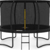 JUMPZYLLA Trampoline 8FT 10FT 12FT 14FT 15FT 16FT Trampoline with Enclosure – Recreational Trampolines with Ladder and AntiRust Coating, ASTM Approval Outdoor Trampoline for Kids