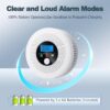 Natural Gas and Carbon Monoxide Detector 100% Battery-Powered CO&CH4 with LED Display and Audible Visual Alerts Methane Leak Sensor for Home RV Kitchen Apartment Safety (Includes Batteries)
