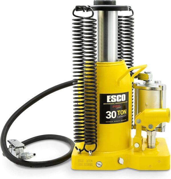 ac2bcb0f782c4f5b932fc78e566ac8e6 ESCO 30 Ton Pro Series Air Hydraulic Bottle Jack – Heavy Duty Lifting for Automotive and Industrial Use