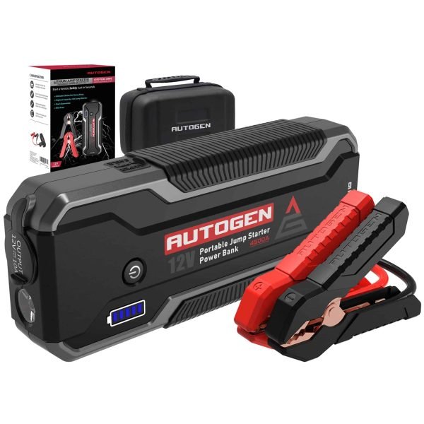 ac51e682099f43adb097d5aab75cd35f AUTOGEN 4500A 32000mAh Black Battery Jump Starter, 12V Lithium Jump Box