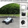 Walk-Behind Outdoor Hand Push Floor Sweeper – 5.25 Gallon Capacity – 25.5′′ Sweeping Width – Sweeps up to 27,900 ft2 / Hour, Grey