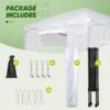 EAGLE PEAK 6×4 Portable Walk-in Greenhouse, Pop-up Indoor Outdoor Garden Green House, Zippered Door and Windows, PE Cover, White