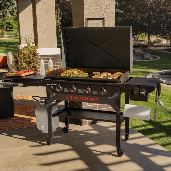 Blackstone 2310 Iron-Forged 36′′ Omnivore Griddle – Premium Powder-Coated Steel with Reinforced Hood, Black Finish