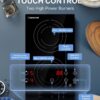 Induction Cooktop 2 Burners, 12 Inch Bulit-in & Countertop Induction Stove with Plug 110V-120V, 9 Power Levels Electric Stove 1800W, Child Lock, Timer, Touch Control for Fast Cooking